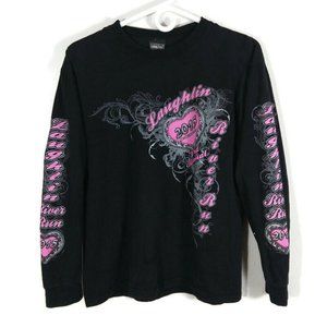 Laughlin River Run Women's 2015 33rd Annual Lady Biker T-Shirt Black/Pink Size S